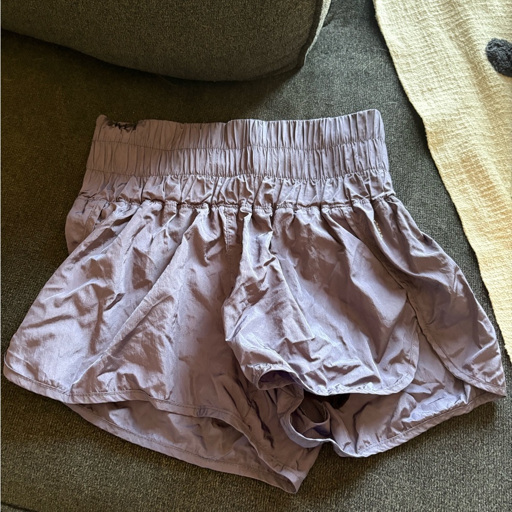 Free People Purple Athletic Shorts with Elastic Waistband
